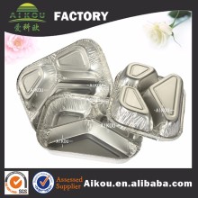 Wholesale aluminum foil disposable 3-compartment food container/ tray