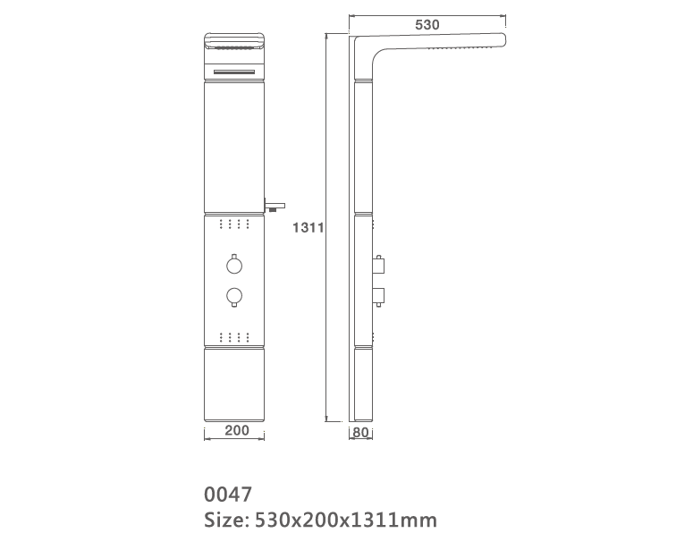 Wall-mounted Solid Surface Shower Panel Supplier WD0047