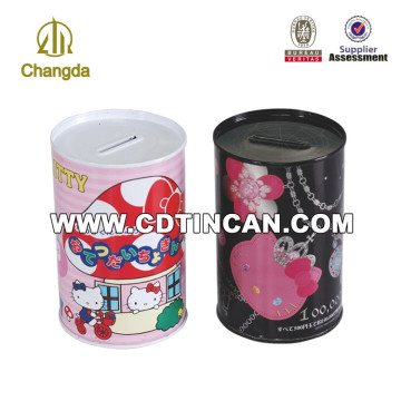 Round coin tin bank