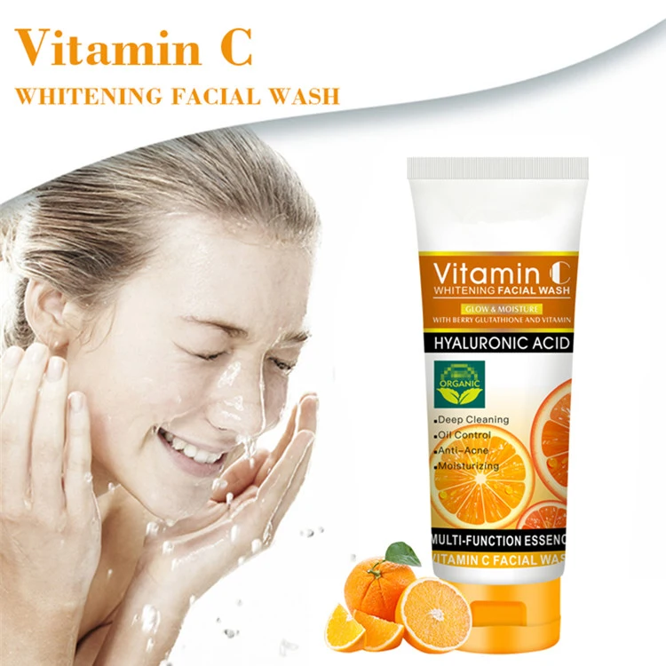 Natural Organic Facial Cleanser Anti Aging Whitening Deep Cleansing Vitamin C Face Wash