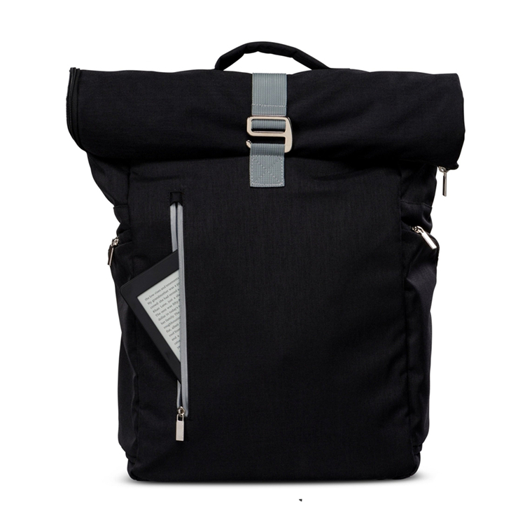 Fashion pria multiguna perjalanan waterproof daypack anti pencurian yang dapat diperluas roll roll top ransel laptop bisnis