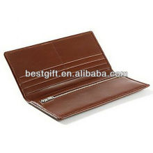 Fashion cheap wholesale PU/cowhide leather bifold slim wallet brown bifold wallets