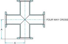 Stainless Steel KF40 Vacuum Crosses