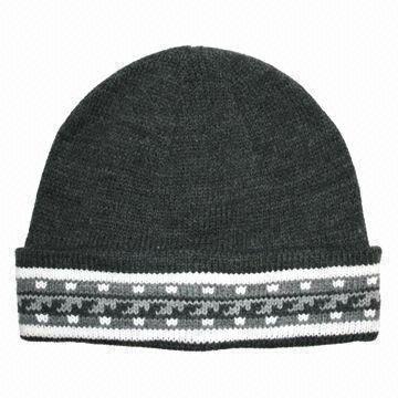 Men's knitted hat, solid color