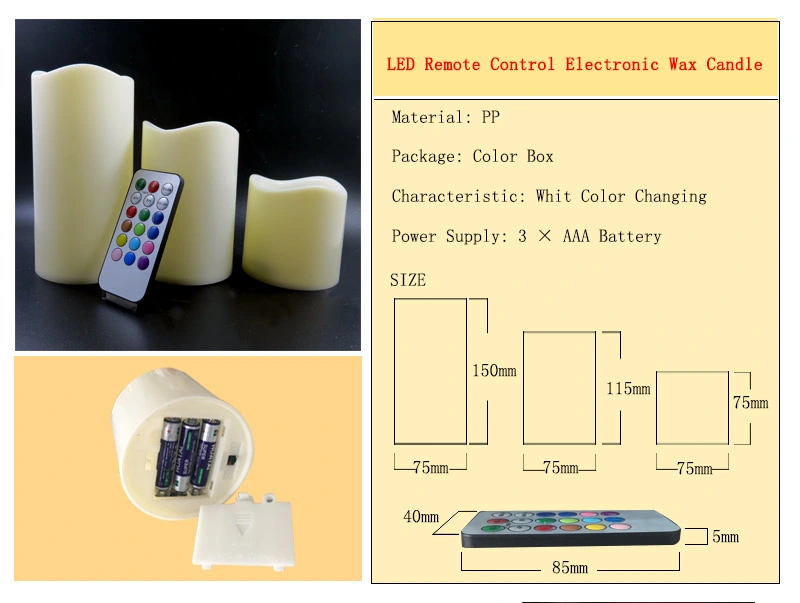 18-Key Remote Control Color Changing LED Candles