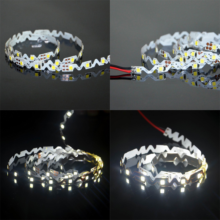 High brightness 12V SMD 2835 flexible s shape led light strip for decoration and advertisement