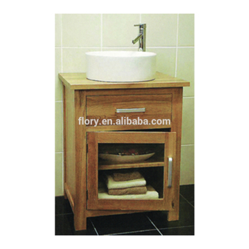 popular solid wood cabinet ceramic basin bathroom vanities