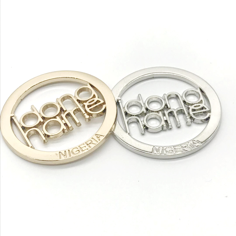 Bag Private Brand Name Logo Custom Metal Tags for Handbags Accessories