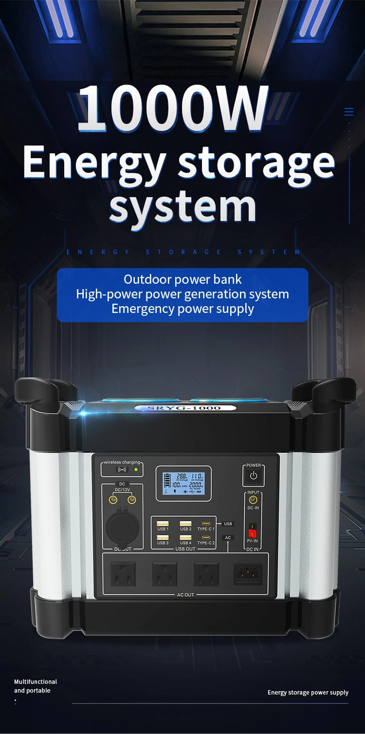 Customized Portable Backup Solar Power Station (no solar panel) Lithium Battery Pack 1036wh with a 110V Pure Sine Wave AC Outlet and Quick Charge