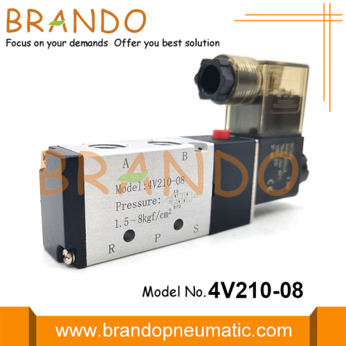 4V210-08 5/2 웨이 Airtac 유형 공압 솔레노이드 밸브