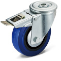 Elastic Rubber Bolt Hole Movable Double Brake Casters