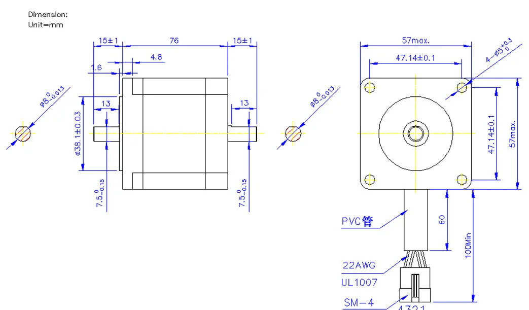 Stepper Motor with Hand Wheel for Small CNC Xy Axis, Couplings for Free