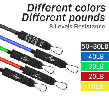 फिटनेस उपकरण प्रशिक्षण के लिए 11 पीसी प्रतिरोध बैंड