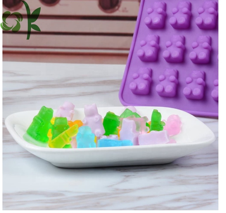 Colorful 50 Cavity Silicone Gummy Bear Candy Molds