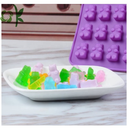 Colorful 50 Cavity Silicone Gummy Bear Candy Molds