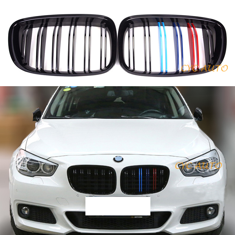Gloss Black Front Bumper Kidney Grille Grill Fit For BMW X3 X4 F25 F26 2014 2017 Dual Slat