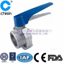 Stainless steel Sanitary Welded/Screw threaded Butterfly Valve