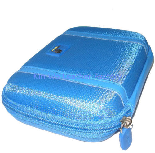 Eva Blue Hard Disk Pouch Covered Knitted Fabric Portable With Zipper