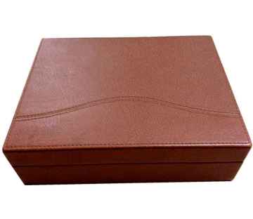 High End Brown PU Leather Storage Packing Box