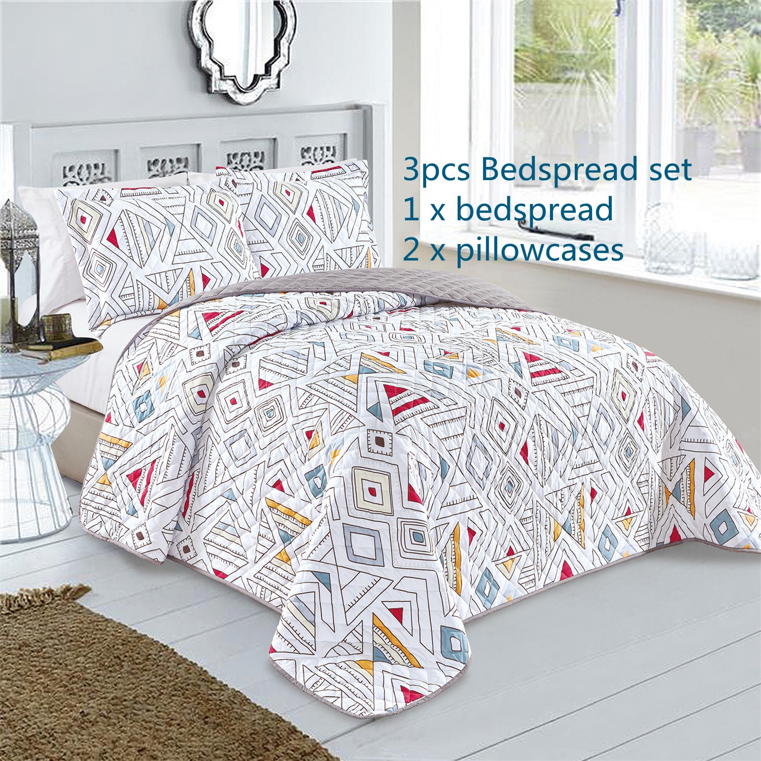 Lightweight Quilted Bedspread King Size bedspread set microfiber embroidery quilt set bedspread