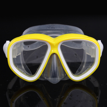 Clear View Lens Professional Ocean Free Dive Mask - Yellow PC Frame Scuba Diving Mask for Adults