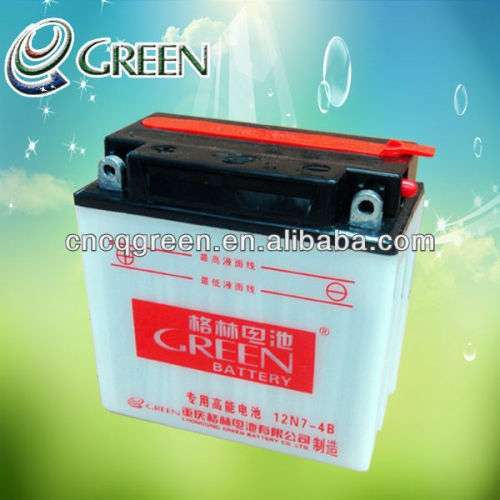 Green good battery indian motorcycle model,12v motorcycles model battery,12v 7ah battery(12N7-4B)