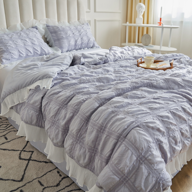 100% Cotton Seersucker comforter sets with 2 Pillowshams