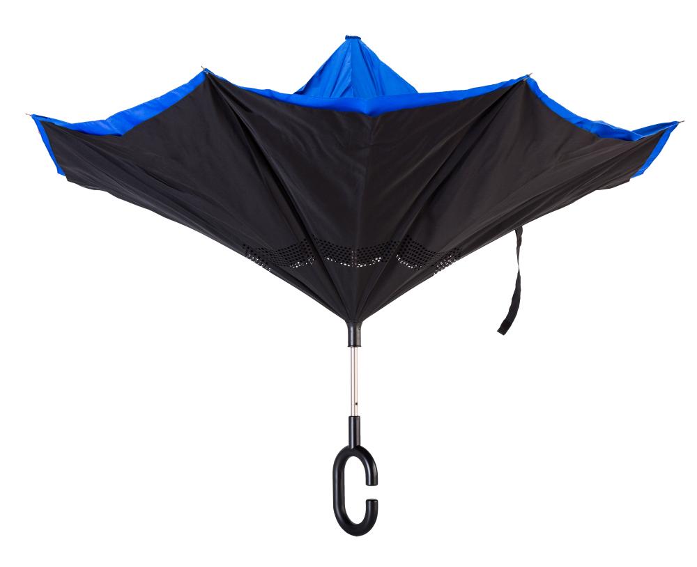 Parapluie droit ouvert double couche inversé