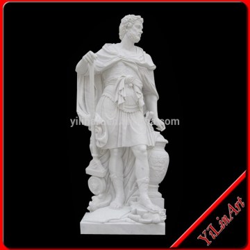 White Stone Nake Man Statue, Natural Marble Carving