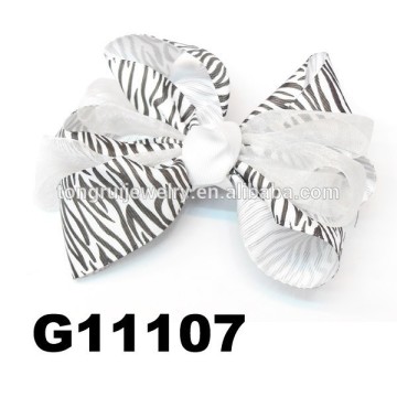 wholesale zebra ribbon organza boutique hair bows