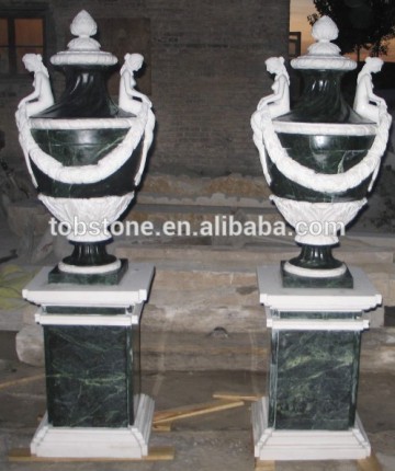 green marble garden urn