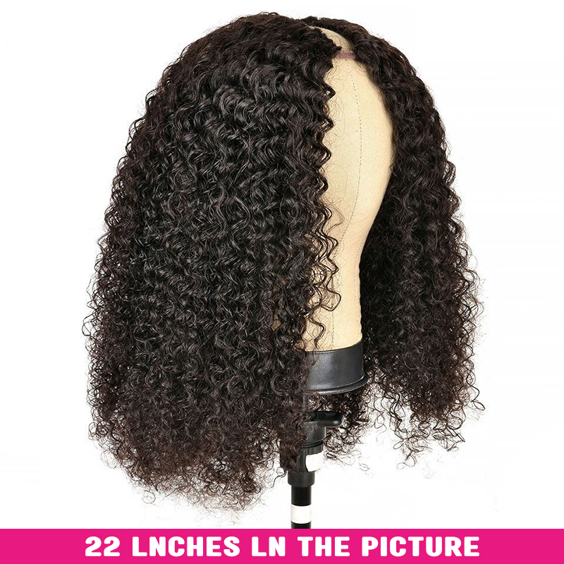 ISEE Hair New V Part Wig Human Hair Curly,Raw Burmese Hair Glueless Thin Part Wig,U Part Wig Blend With Your Own Hairline