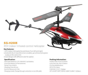 cost-effective SG-H2006-2CH indoor Infrared control helicopters