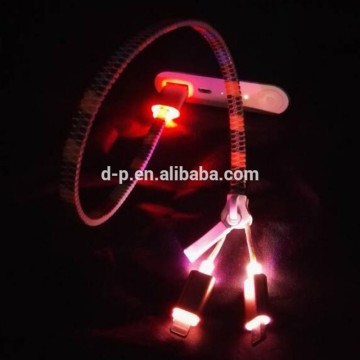 both ends micro usb cable LED usb cable