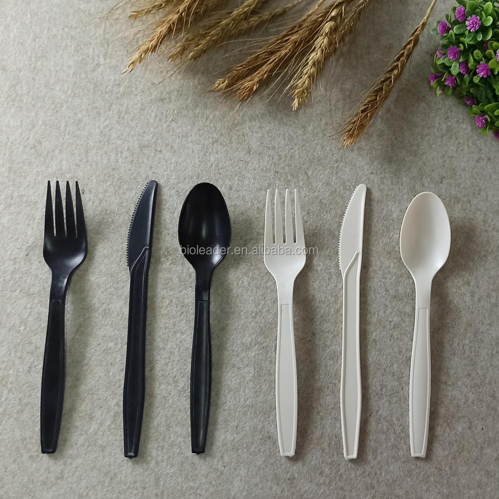 Wholesale Biodegradable Plastic Cutlery Disposable Cornstarch Flatware Set