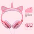 Auriculares de unicornio plegables con cable de moda para niños