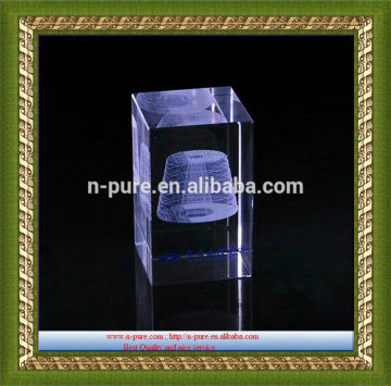 handmade polishing 3d engrave Crystal Cube