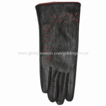 Sheep skin leather glove for women