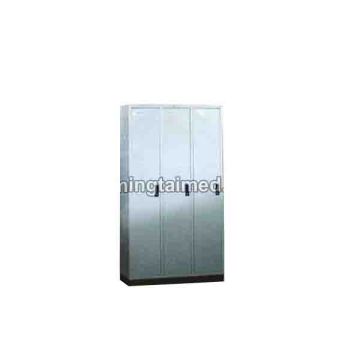 Stainless steel seat three door wardrobe