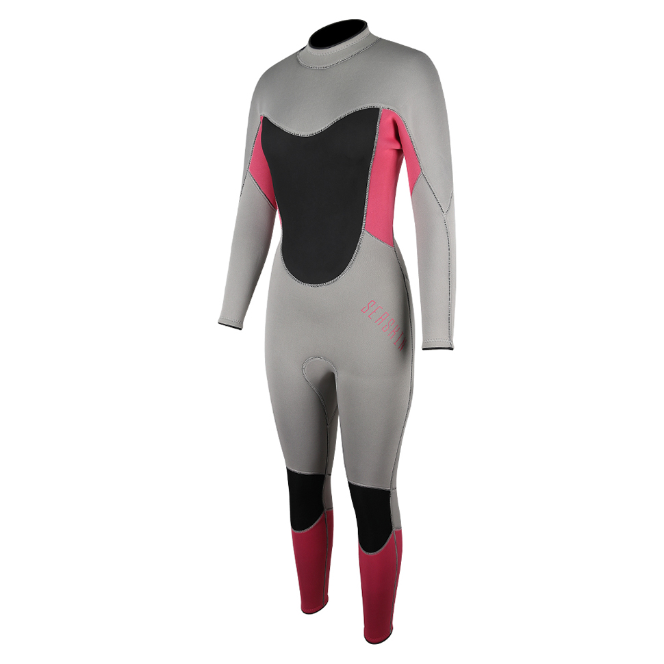 Seaskin Neoprene menyelam belakang zip wetsuit untuk wanita