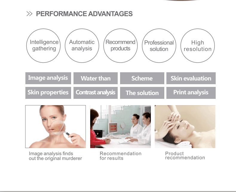 Excellent Skin Analyzer Machine Skin Scan Recognition Deep Learning Skin Problems 3D Cloud Computing Storage Spa Use Device
