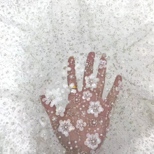 Guatemala Bubble Bead Embroidered Fabric Evening Gown