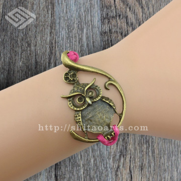 Fashion owl Wax Cords Bracelet