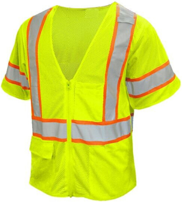 Short sleeve tool vest zipper reflective vest