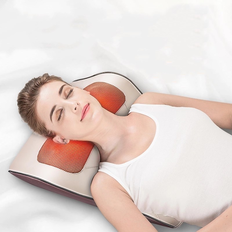 JW Factory Hot Sale Waist Neck Shoulder Massager Car Home Office Leg Massage Cushion Neck Pillow Waist Hot Massager