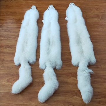 Zaoqiang fur super large size tanned white fox fur hide skin