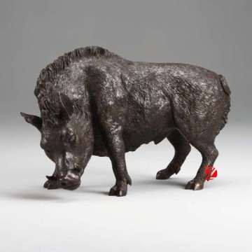 walking bronze large pig statue