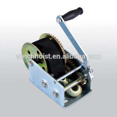 reversible belt manual hand operated trailer winch