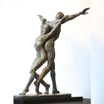 Dance art statue casting bronze nude dancing man and woman sculpture
