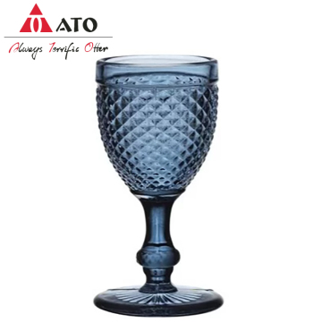 ATO Solid color blue wine glass